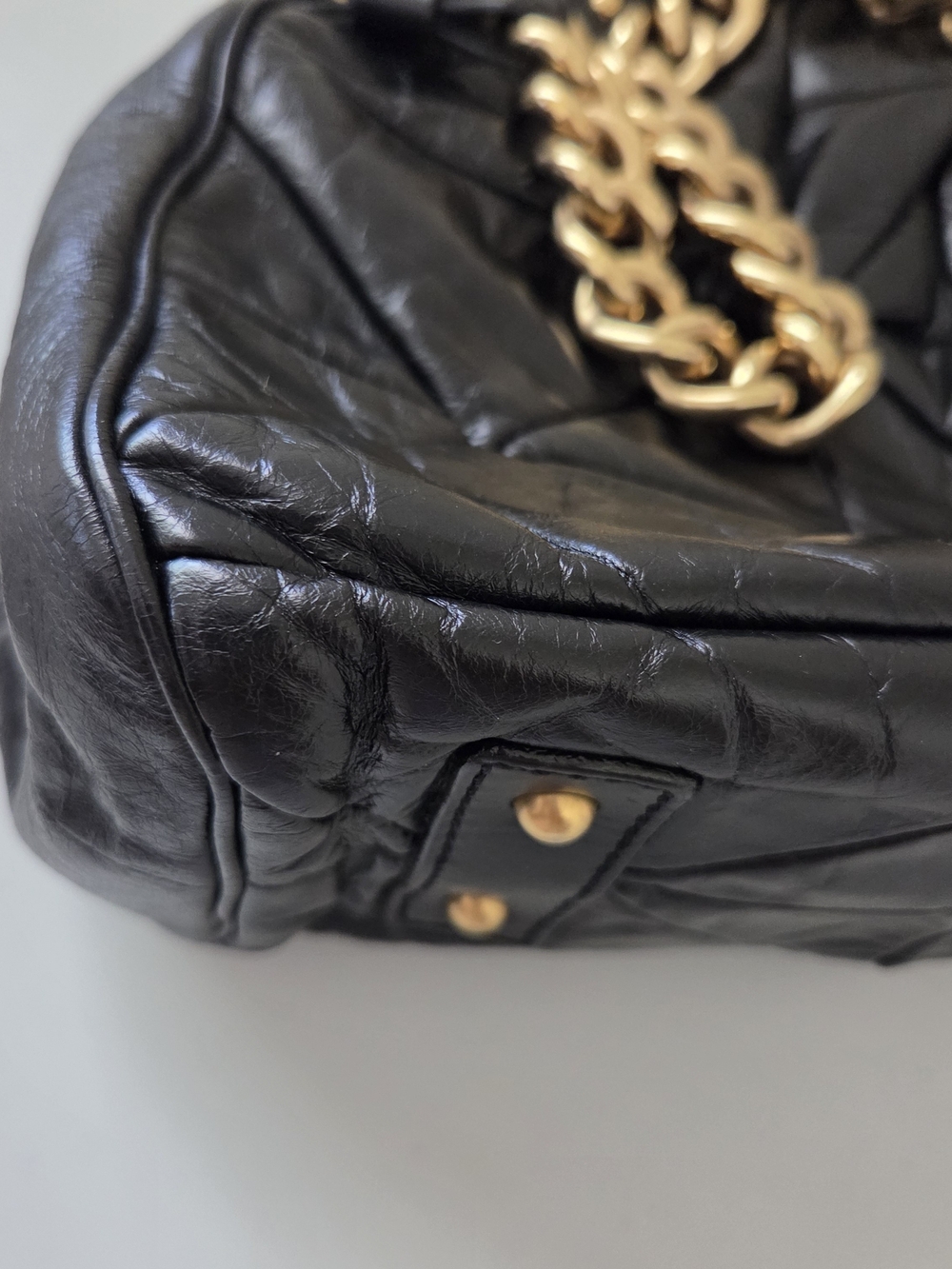 Marc Jacobs Collection Patchwork Stam Bag Quilted Black Leather Shoulder Bag - Picture 15 of 15